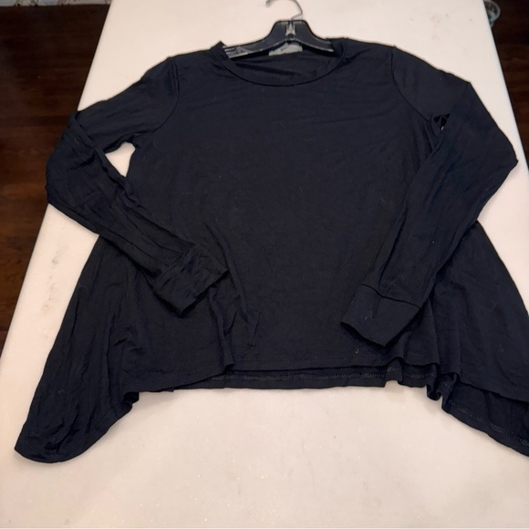 DON’T ASK WHY ITALY Long Sleeve Women's One Size Top Black Asymmetrical Hem - Picture 9 of 10
